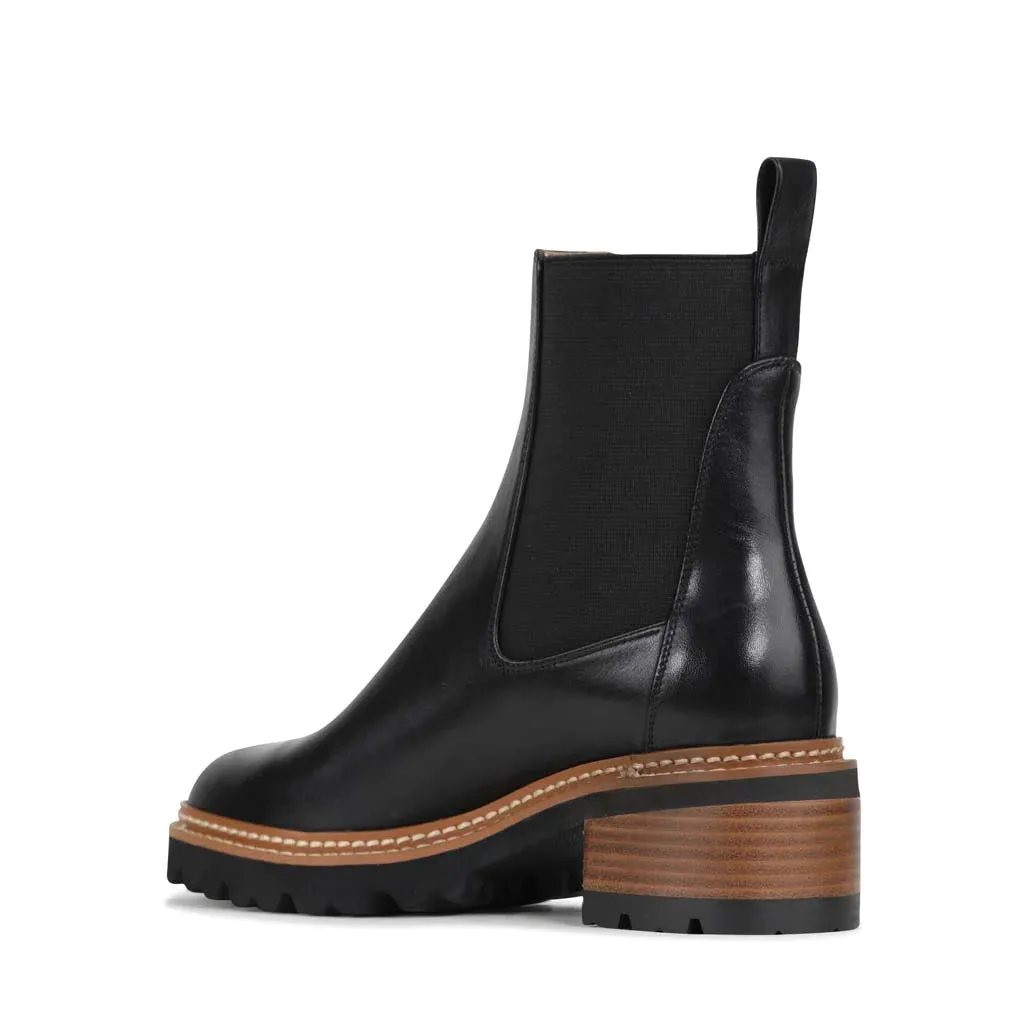 EOS Lineare Schwarze Knöchelstiefel Schuhe_Eos