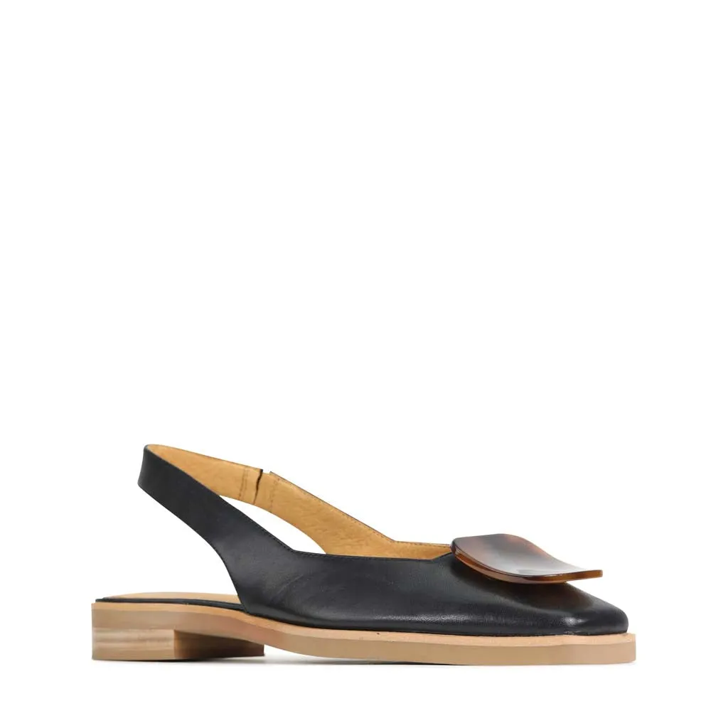 ESSY LEDER-SLINGBACK-FLATS