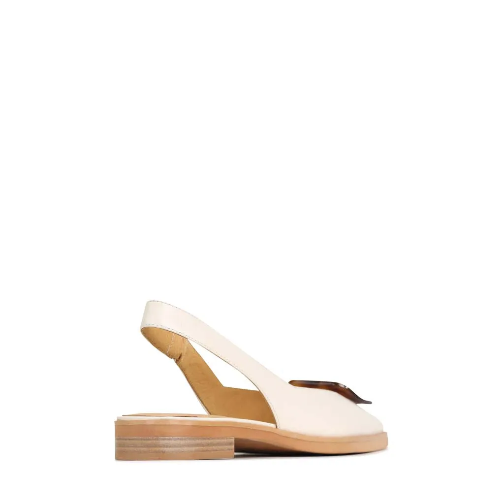 ESSY LEDER-SLINGBACK-FLATS