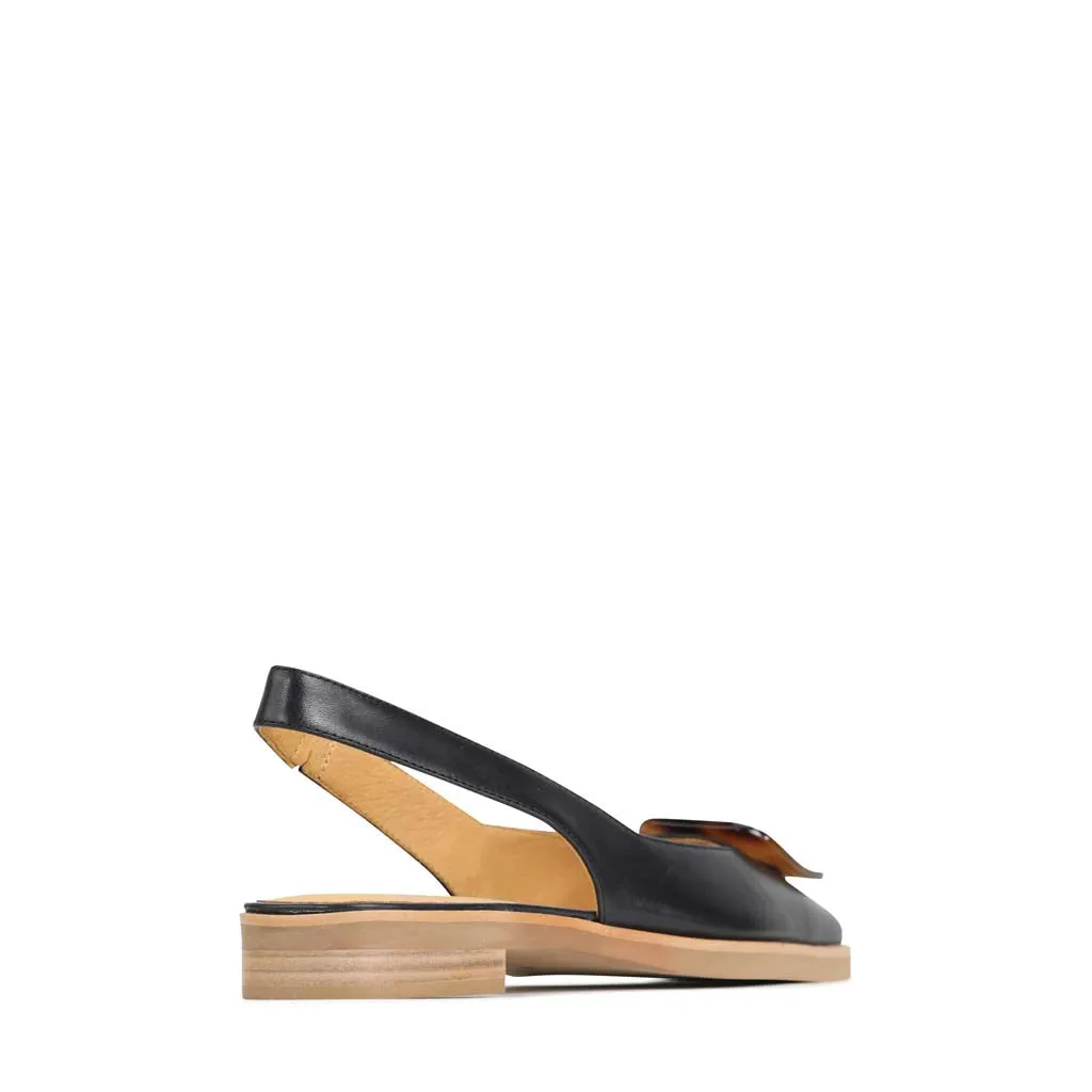 ESSY LEDER-SLINGBACK-FLATS