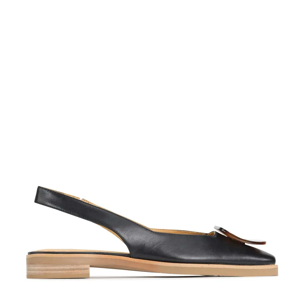 ESSY LEDER-SLINGBACK-FLATS