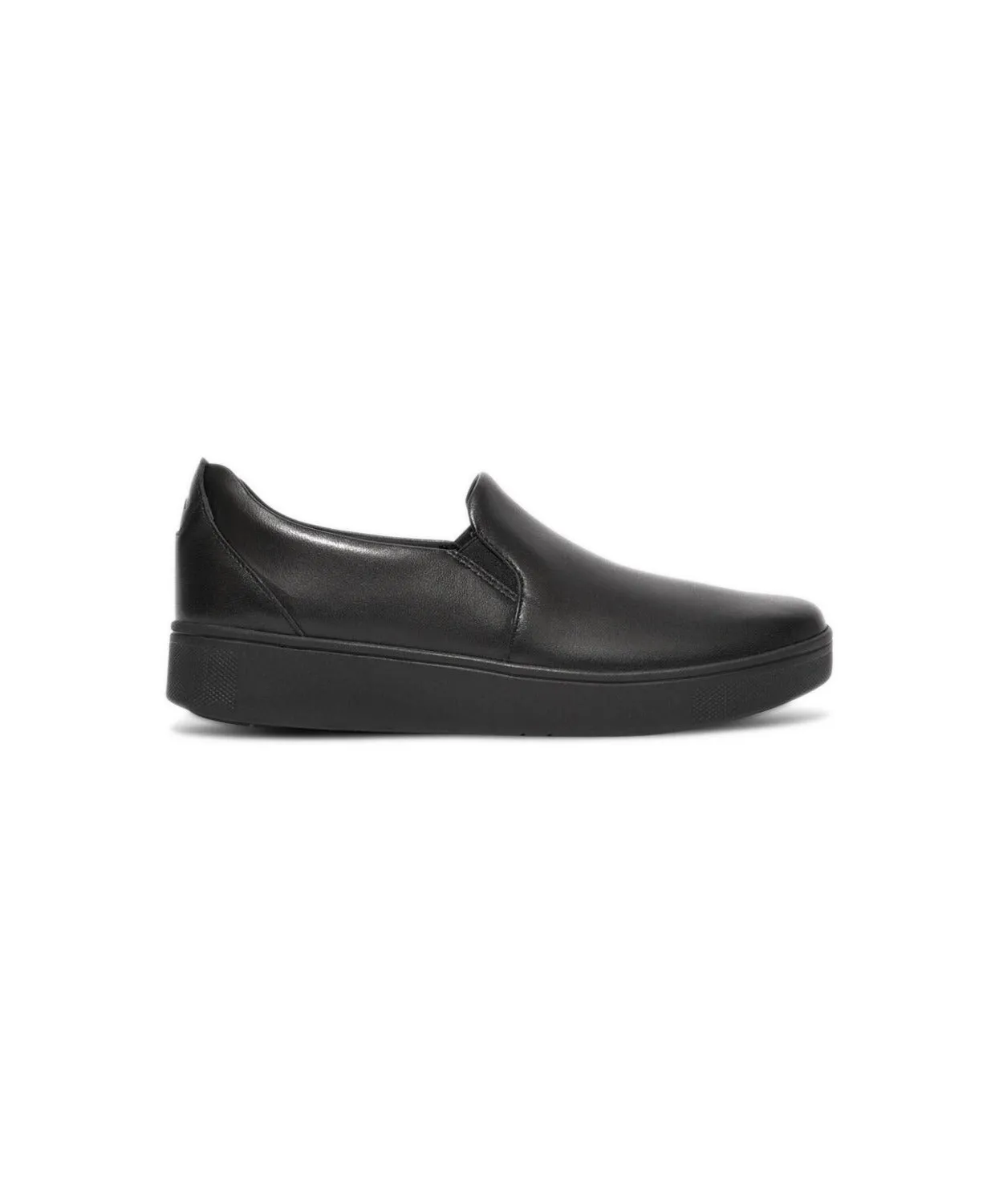 Fitflop Rally Leder Slip-On Skate Sneakers Schwarz/Schwarz