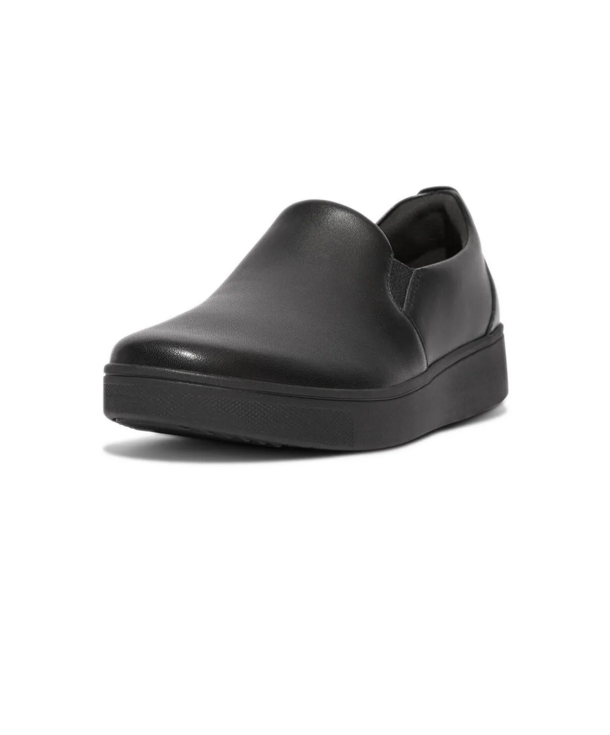 Fitflop Rally Leder Slip-On Skate Sneakers Schwarz/Schwarz