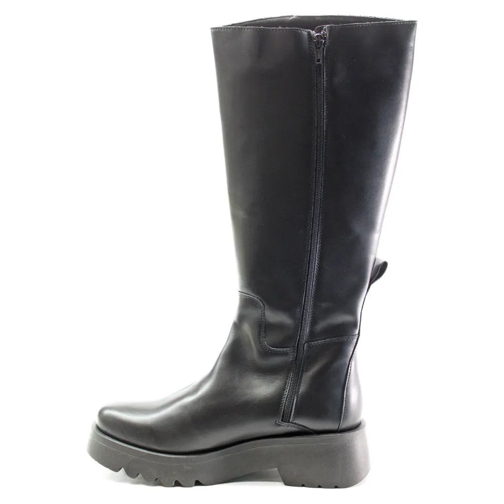 Fly London Mynt908Fly Leder Stiefeletten für Damen mit Reißverschluss bis zum Knie