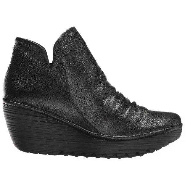 Fly London Yip Mousse Leder Damen Stiefeletten mit Reißverschluss