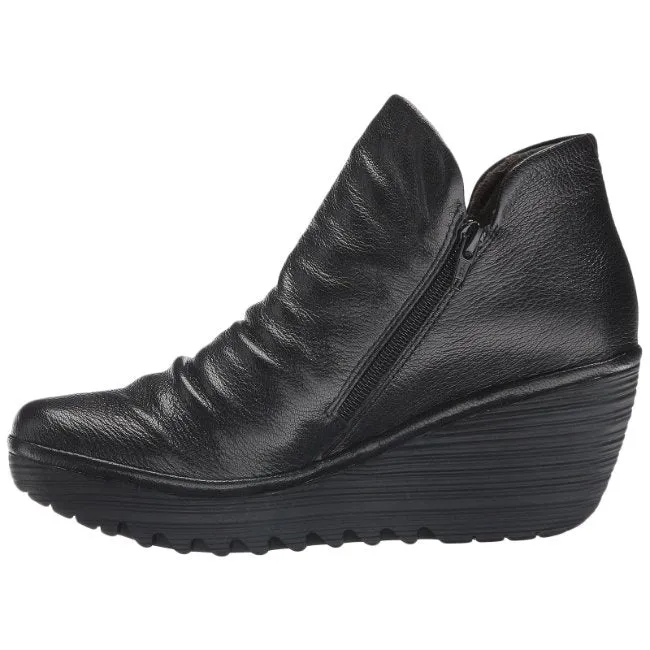 Fly London Yip Mousse Leder Damen Stiefeletten mit Reißverschluss