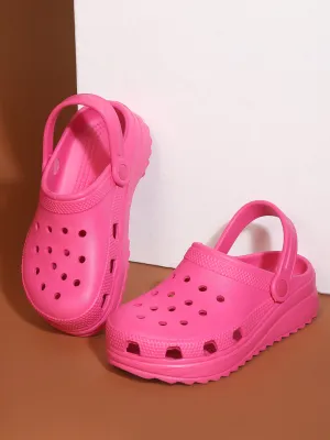 Fuchsia PU Schlupf-Croc-Flats (TC-EZ0129-01-FUC)