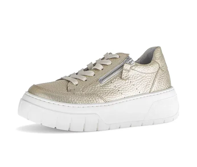 Gabor Gold Metallic Trainer mit dicker Sohle