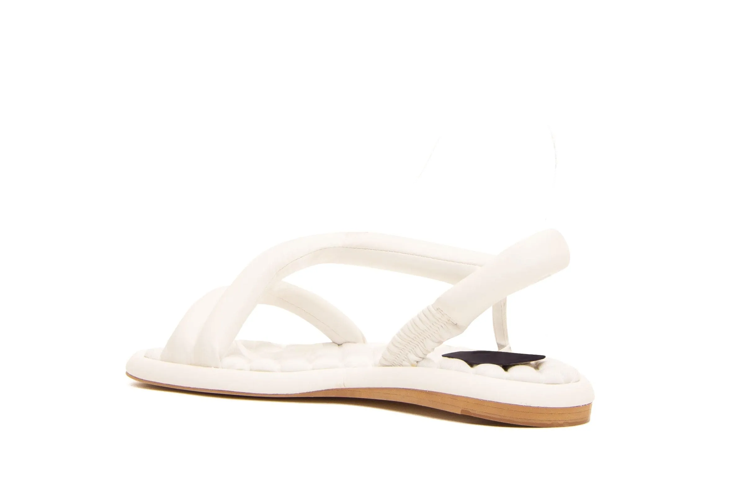 Gina Vegan Nappa Leder Chunky Flache Sandalen | Weiß