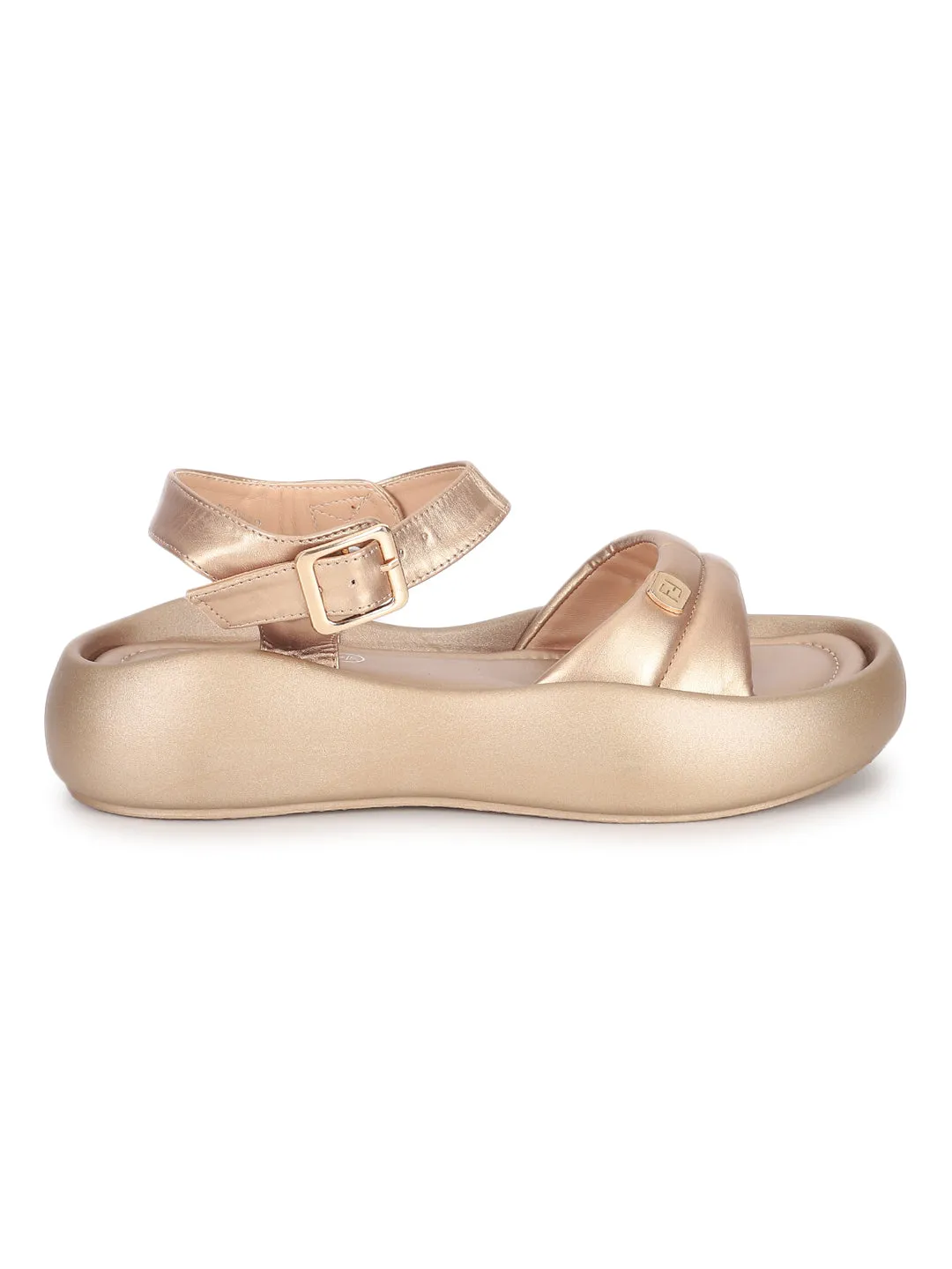 Goldene PU-Schnalle Stilvolle Flats (TC-RS3583-GLD)