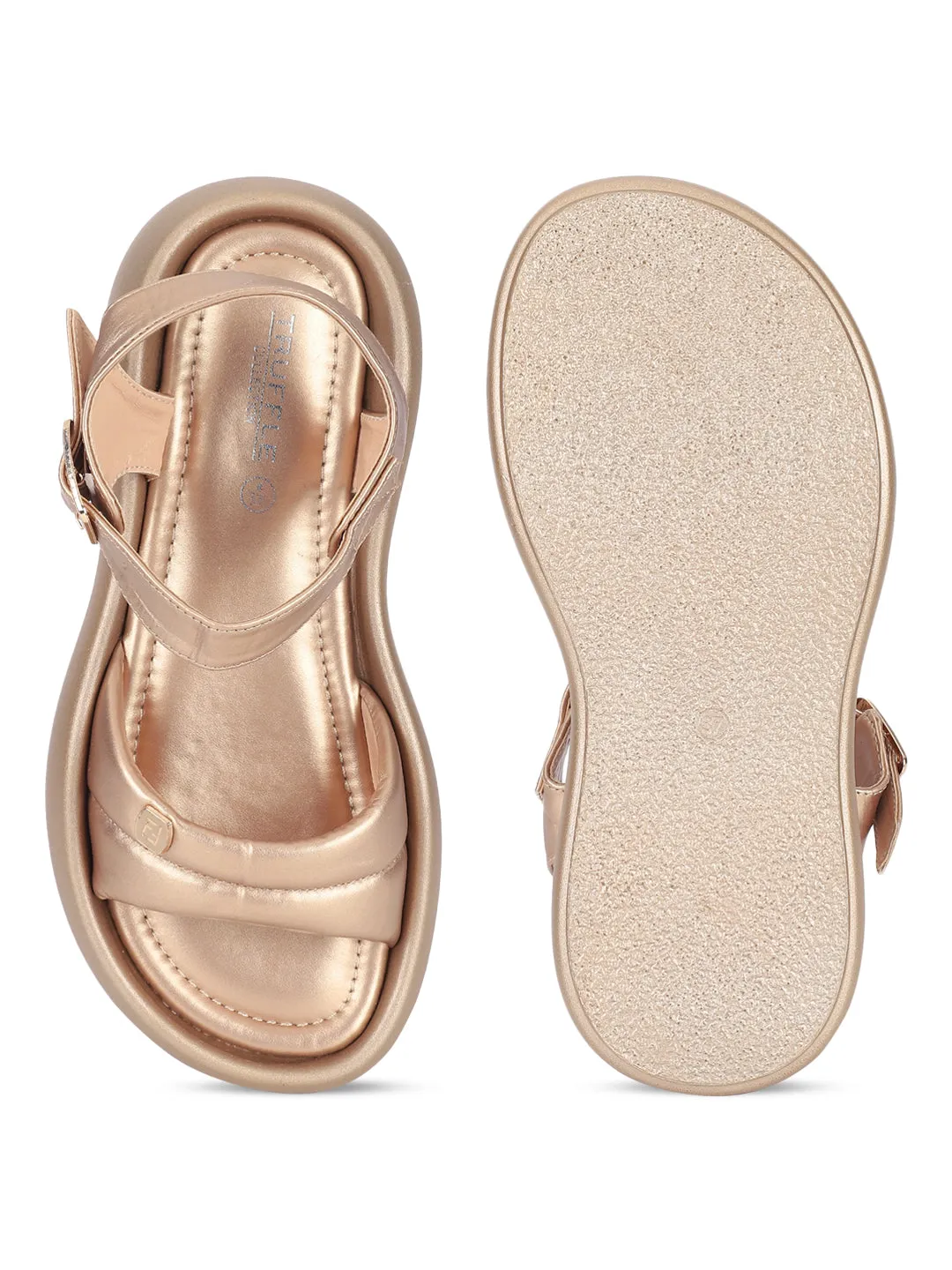 Goldene PU-Schnalle Stilvolle Flats (TC-RS3583-GLD)