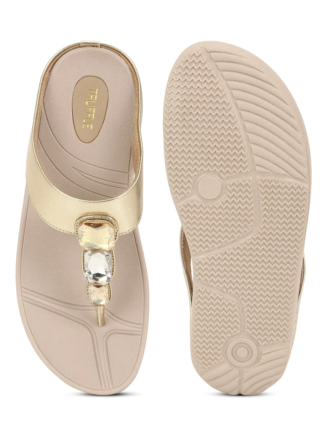 Goldene PU Komfort Flats (TC-CD-804-GLD)