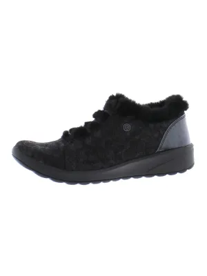 Goldene Damen Sneakers mit Kunstfellfutter Modische Hey Dude Schuhe