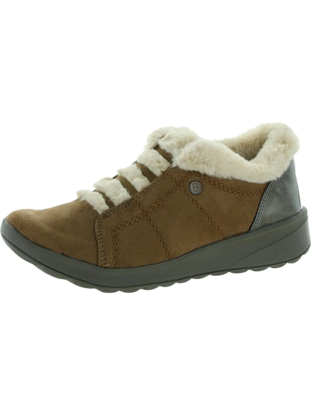 Goldene Damen Sneakers mit Kunstfellfutter Modische Hey Dude Schuhe