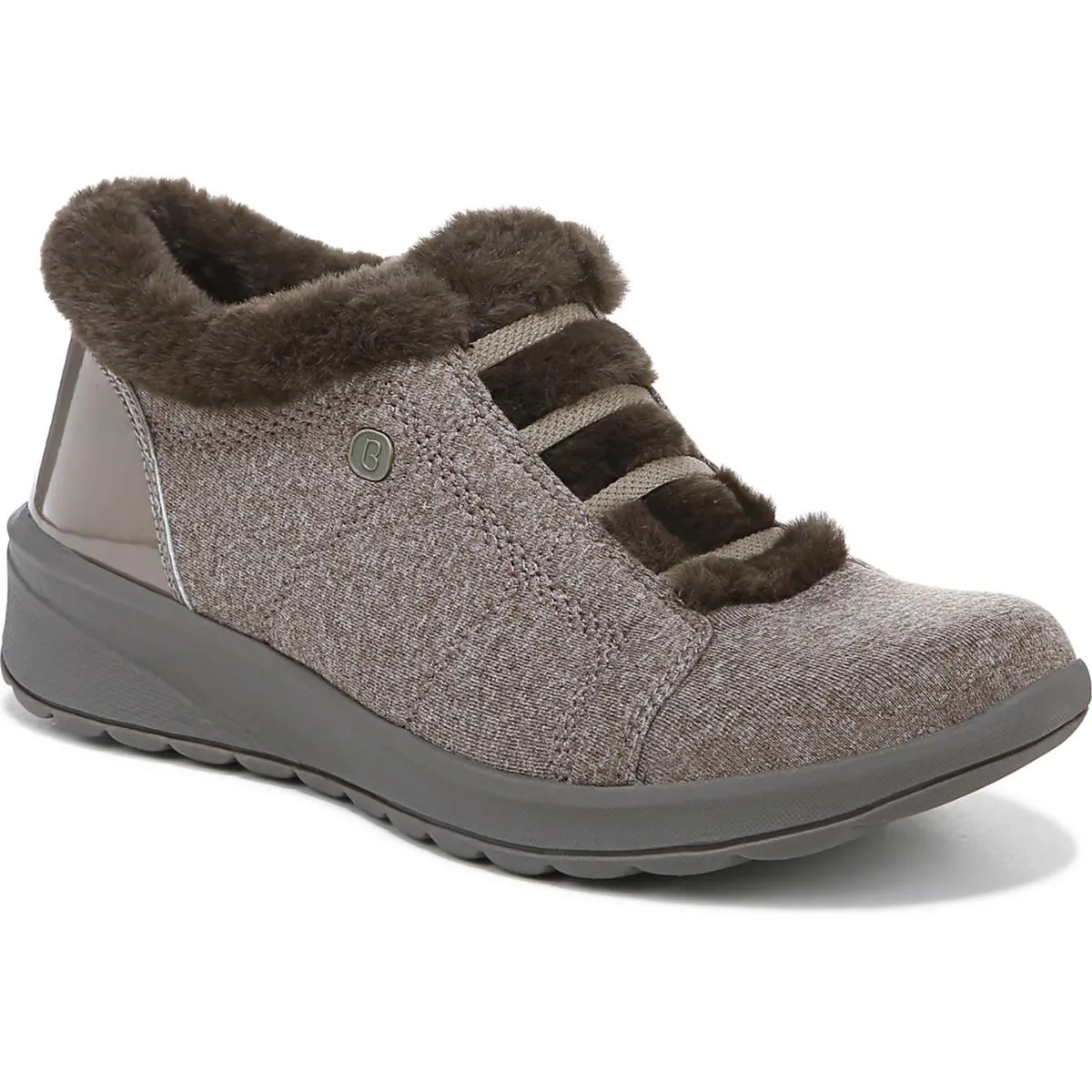 Goldene Damen Sneakers mit Kunstfellfutter Modische Hey Dude Schuhe