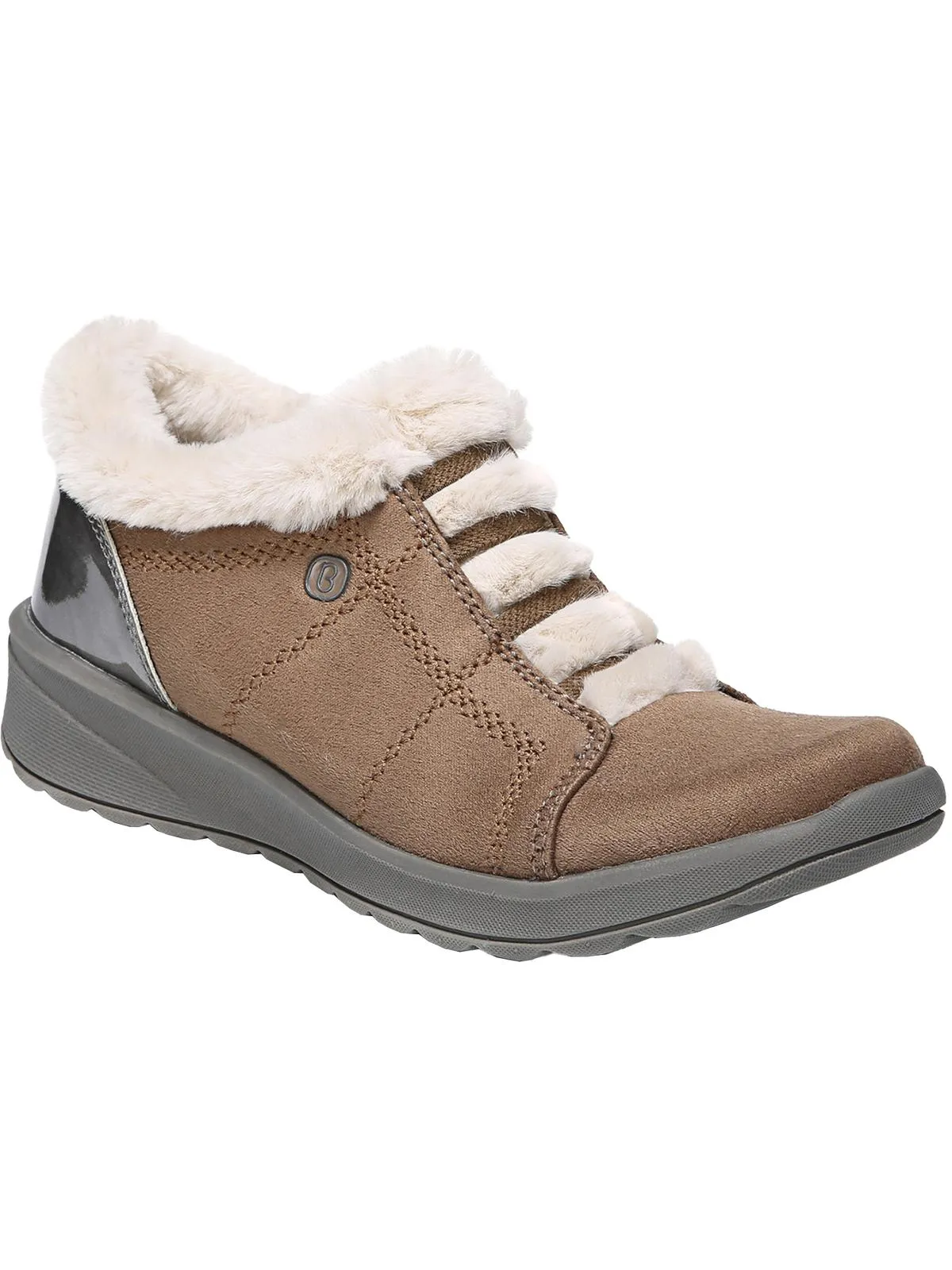 Goldene Damen Sneakers mit Kunstfellfutter Modische Hey Dude Schuhe