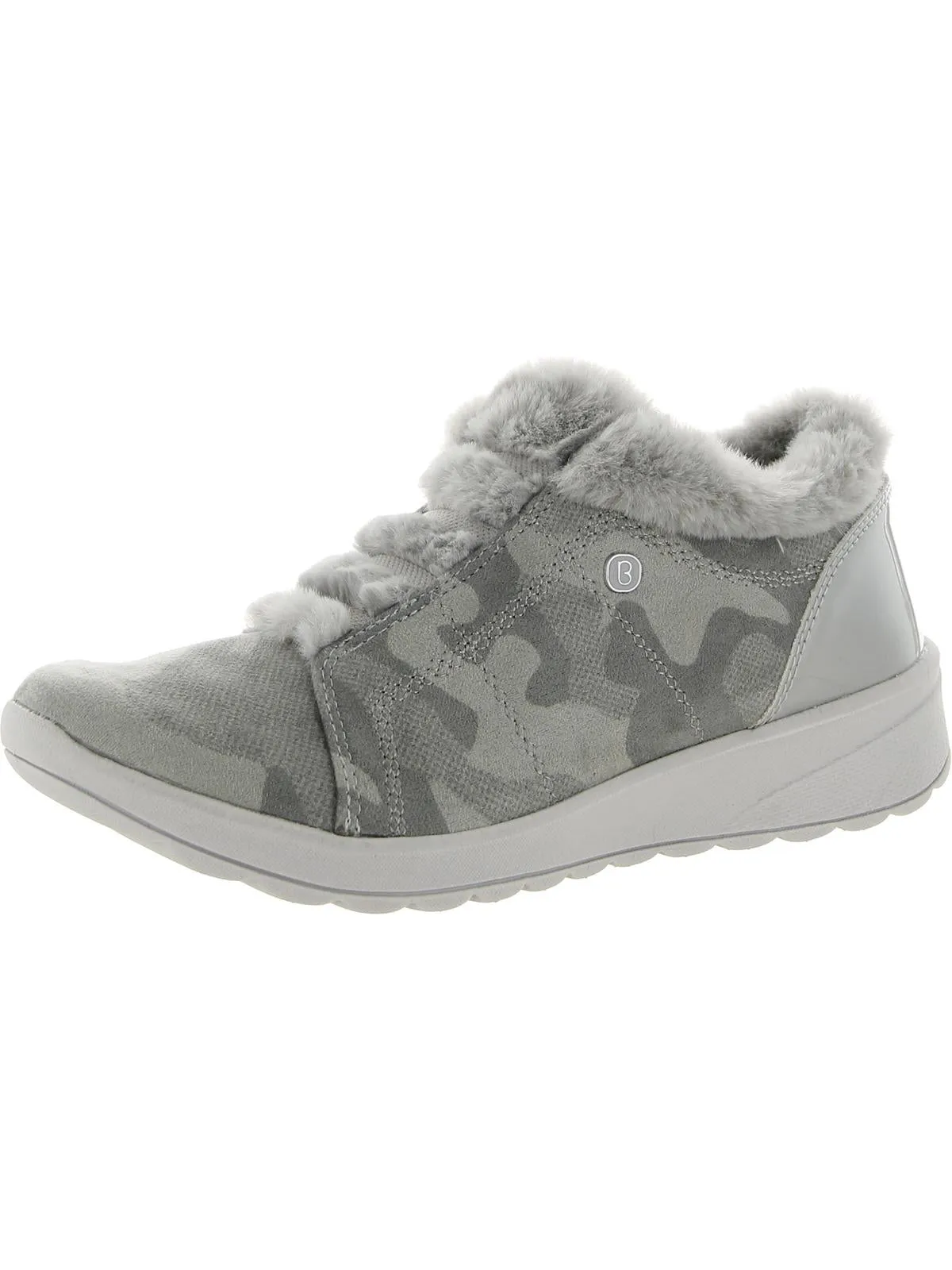 Goldene Damen Sneakers mit Kunstfellfutter Modische Hey Dude Schuhe