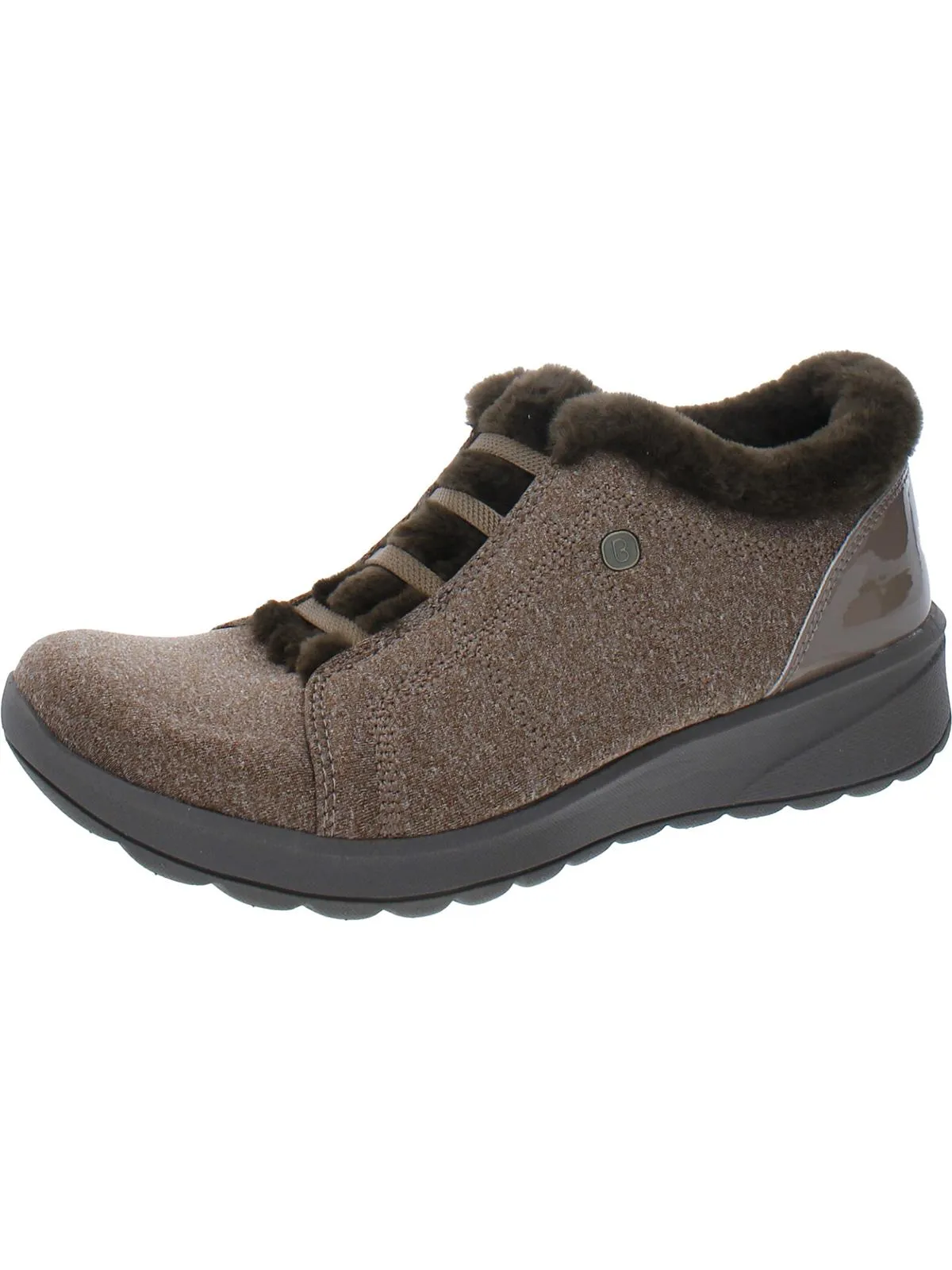 Goldene Damen Sneakers mit Kunstfellfutter Modische Hey Dude Schuhe