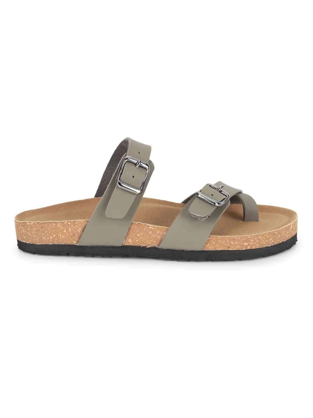 Grüne PU-Kork-Latex-Einlegesohlen Flats (TC-100504-GRN)