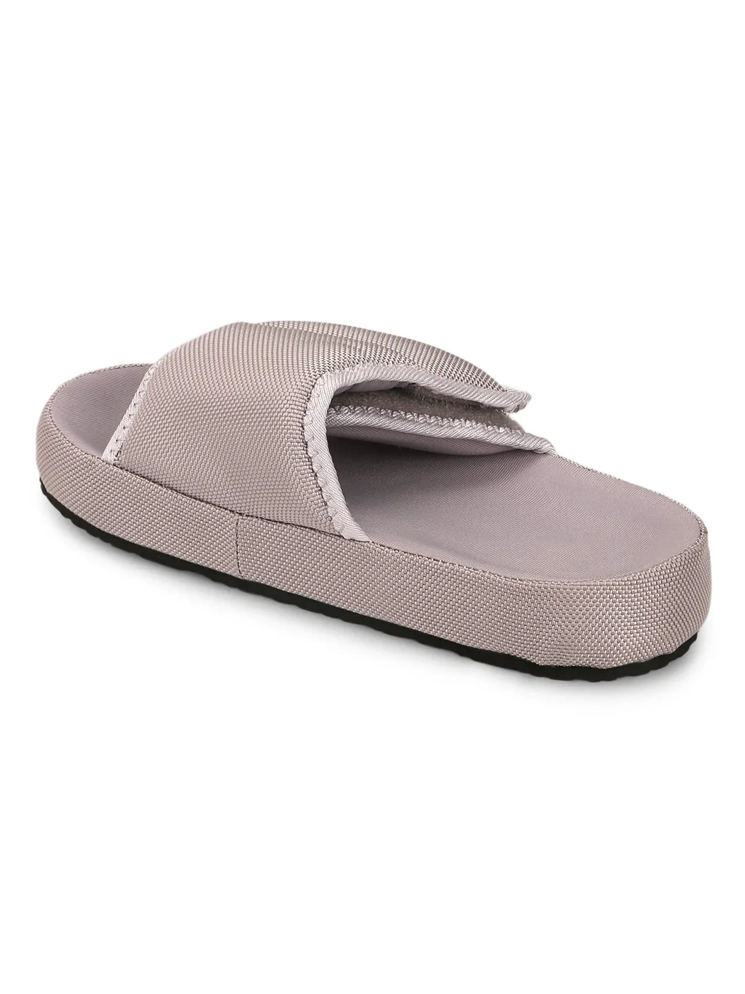 Graue Breitriemen-Slip-On-Flats