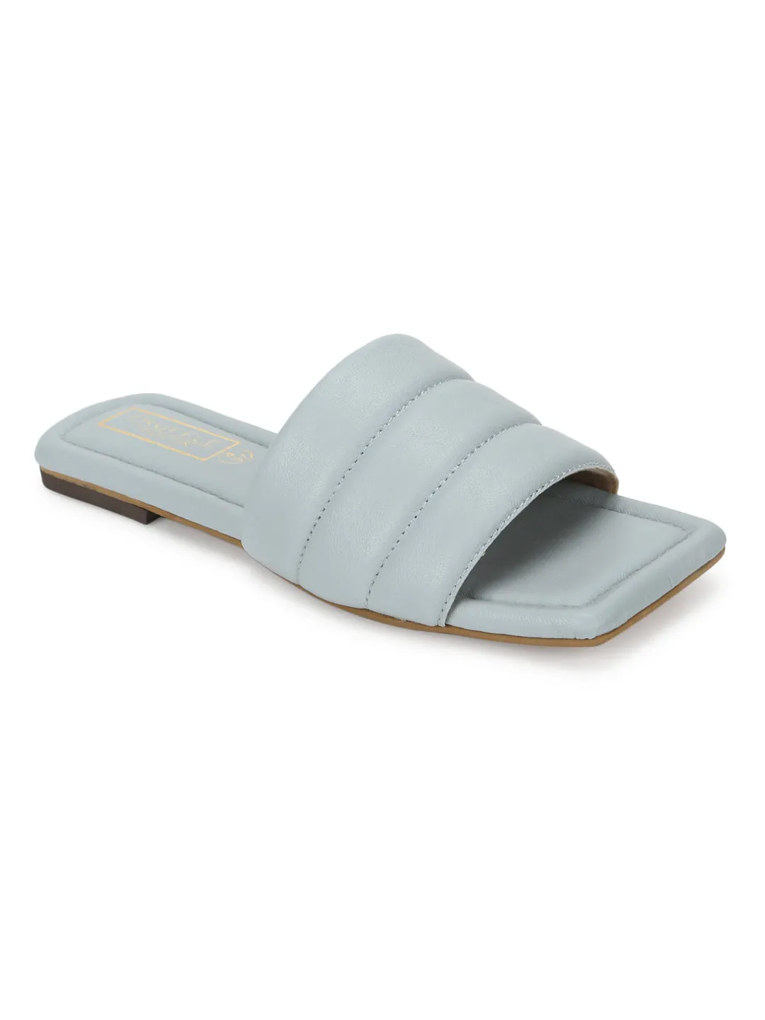 Graue PU-Slipper mit quadratischer Spitze (TC-SLC-SF-50-GRY)