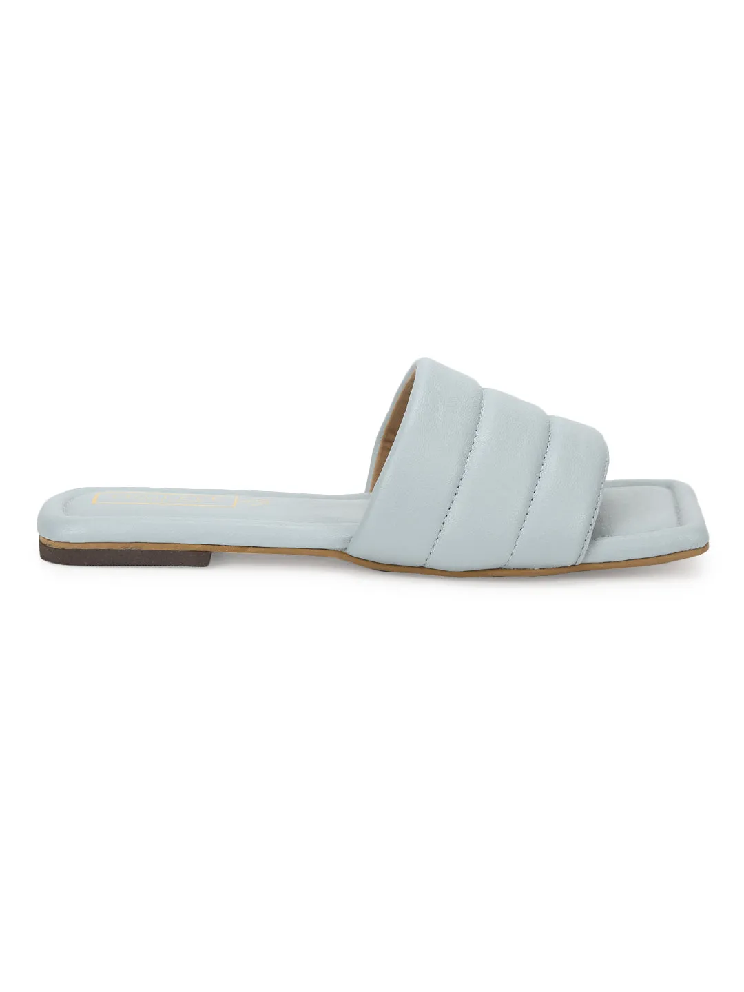 Graue PU-Slipper mit quadratischer Spitze (TC-SLC-SF-50-GRY)