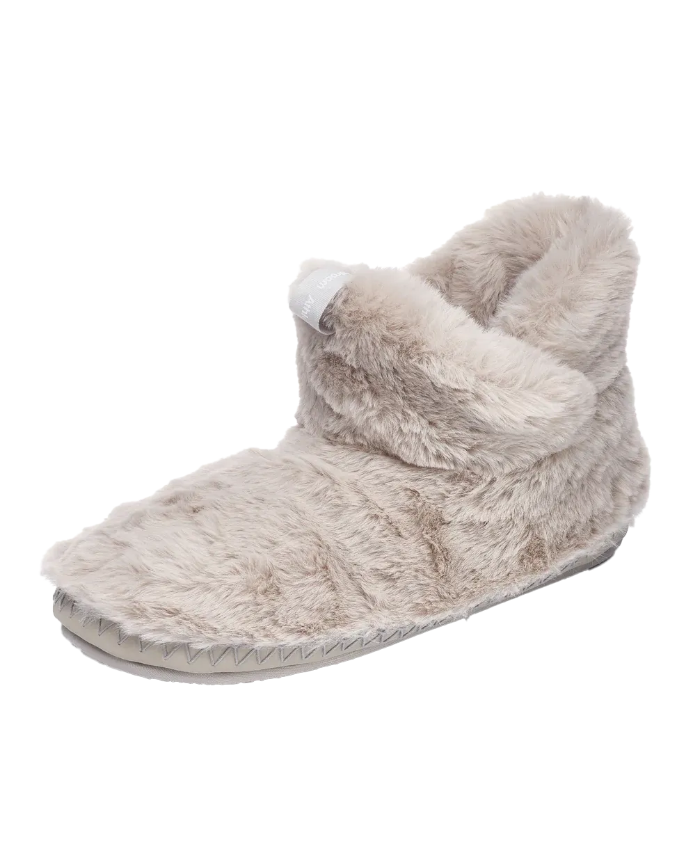 Harriet 100% recycelter High-Density-Fauxpelz-Pantoffelstiefel in Spurengrau