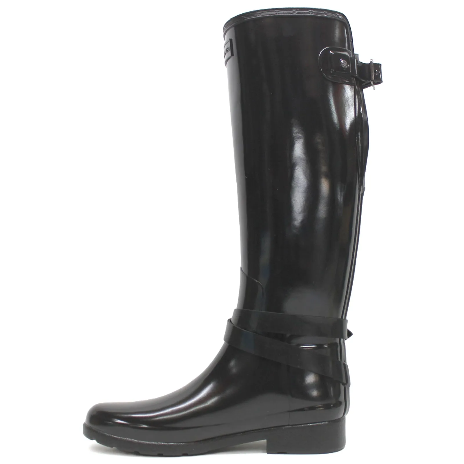 Hunter Hochglanz-Gummistiefel für Damen, verstellbar, hoch