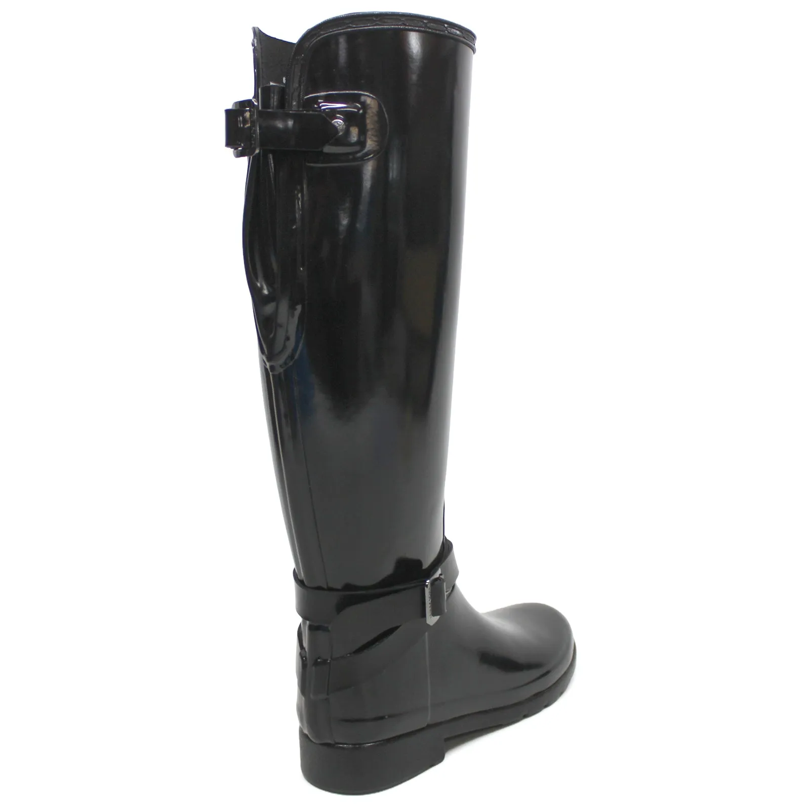 Hunter Hochglanz-Gummistiefel für Damen, verstellbar, hoch
