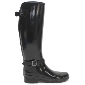 Hunter Hochglanz-Gummistiefel für Damen, verstellbar, hoch