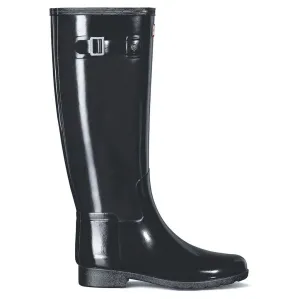 Hunter Verfeinerte Schlanke Passung Glänzendes Gummi Damen Hohe Stiefel