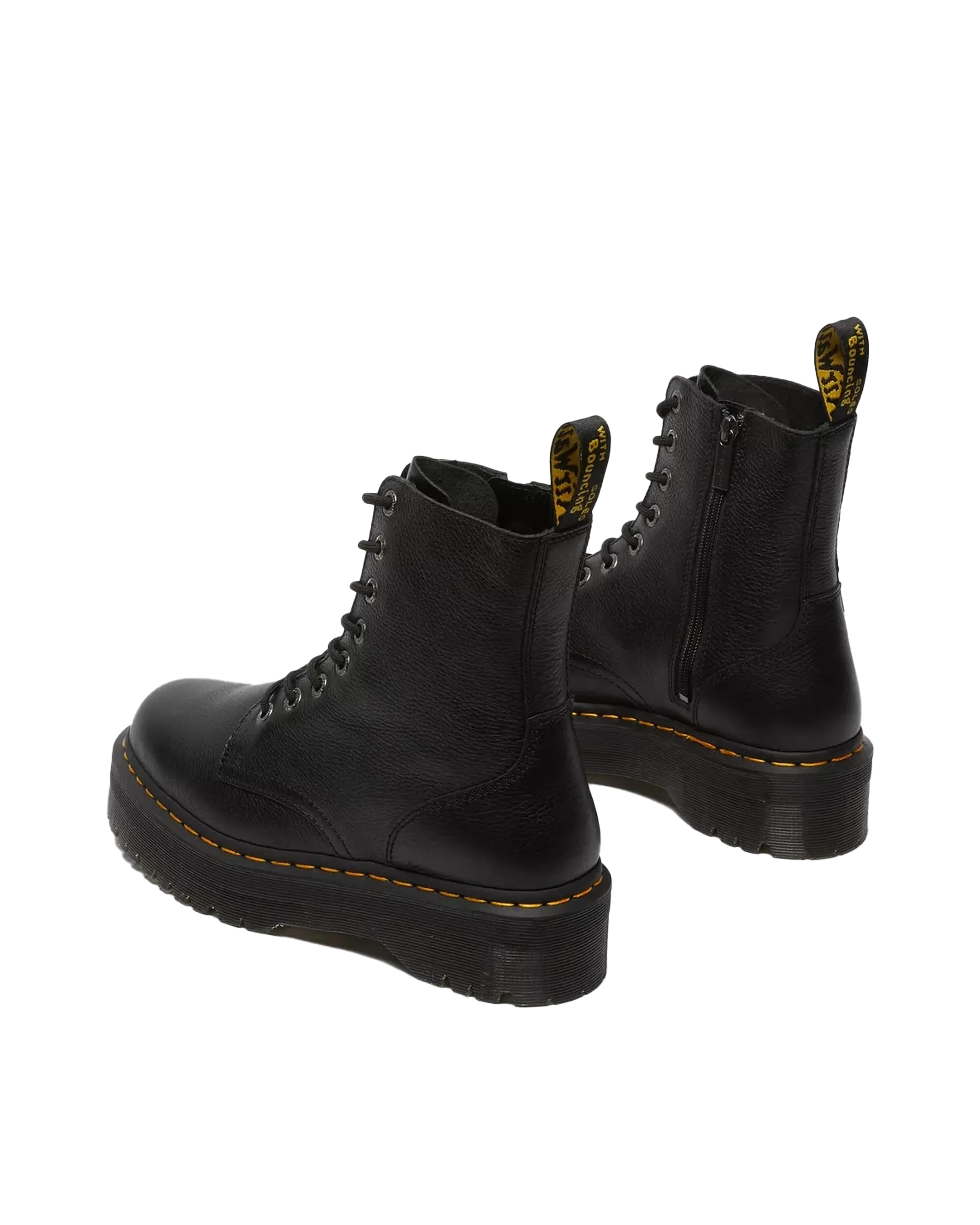 Jadon III Pisa Leder Plateau-Stiefel in Schwarz Pisa