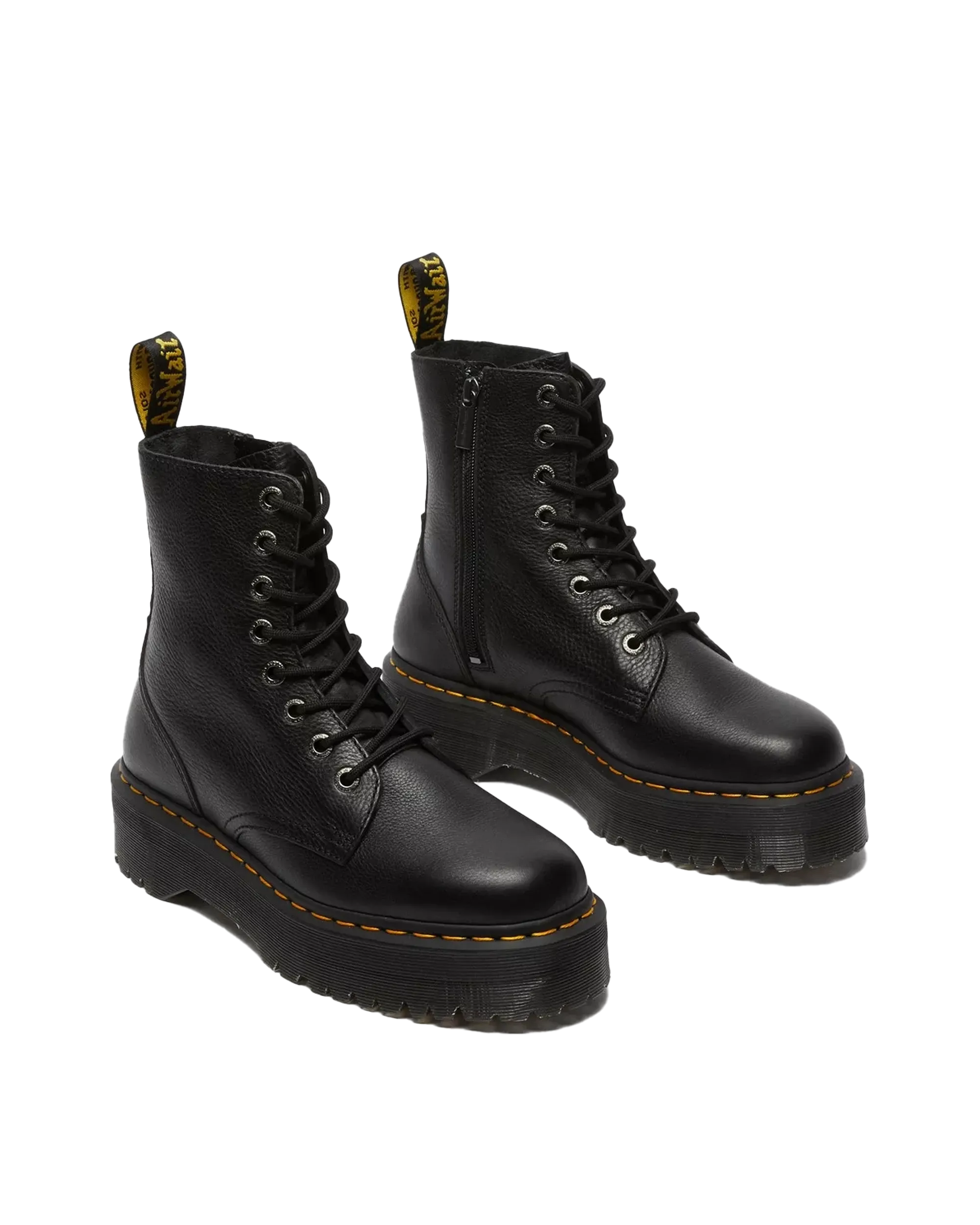 Jadon III Pisa Leder Plateau-Stiefel in Schwarz Pisa