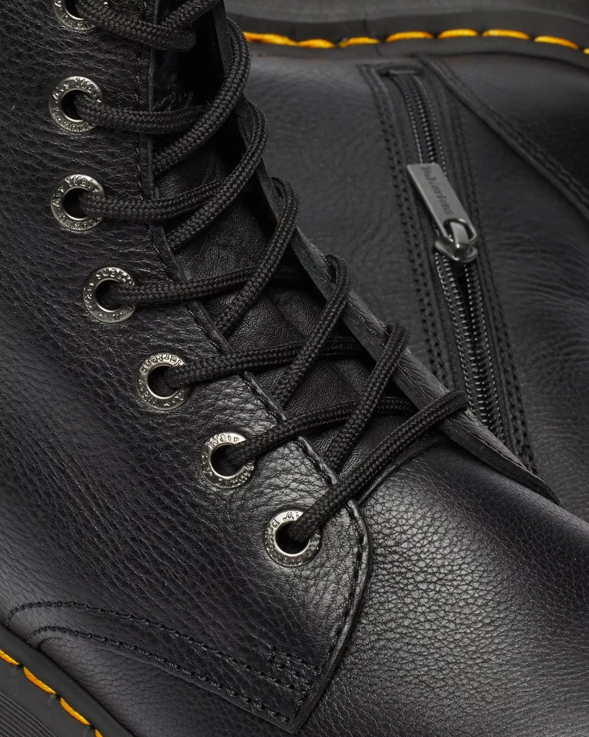 Jadon III Pisa Leder Plateau-Stiefel in Schwarz Pisa
