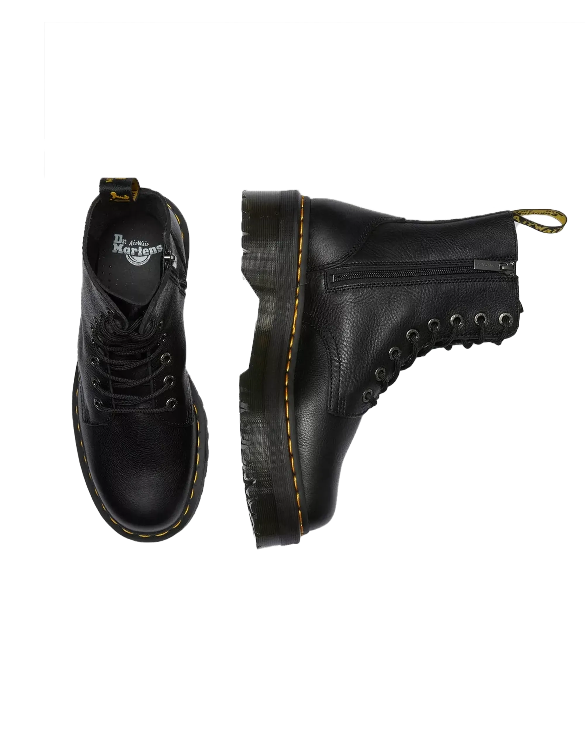 Jadon III Pisa Leder Plateau-Stiefel in Schwarz Pisa