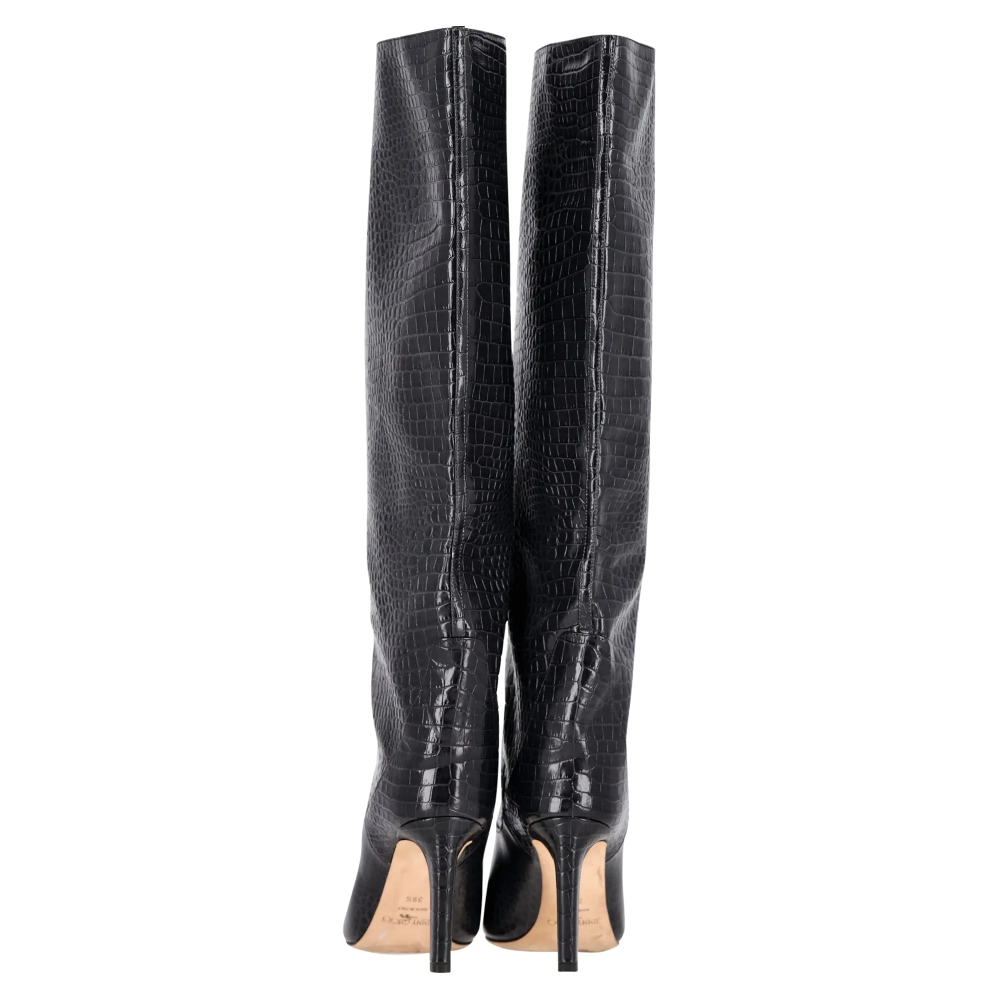 Jimmy Choo Krokodilgeprägte Mavis 85 Stiefel in Schwarz Kalbsleder Schuhe_Jimmy-Choo