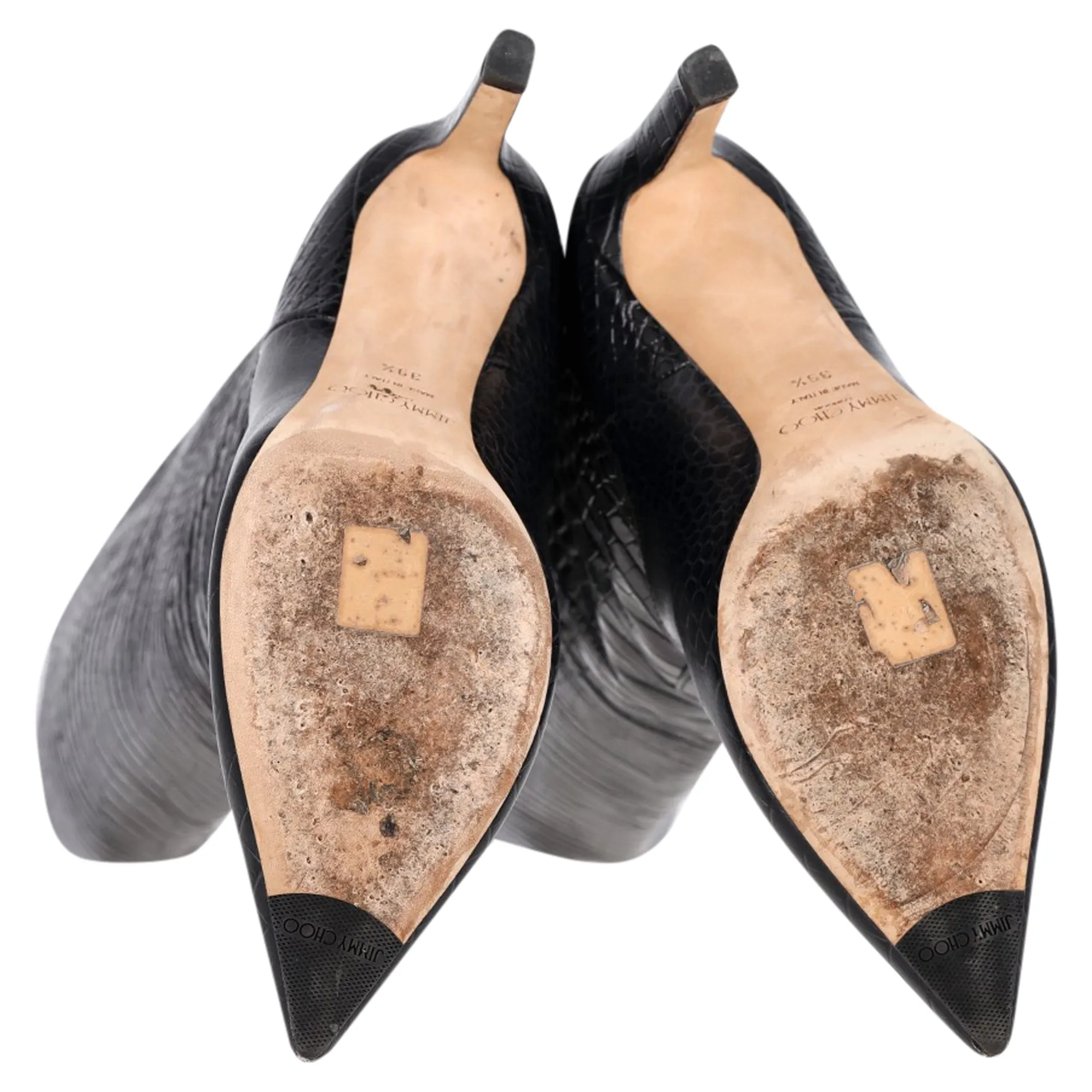 Jimmy Choo Krokodilgeprägte Mavis 85 Stiefel in Schwarz Kalbsleder Schuhe_Jimmy-Choo