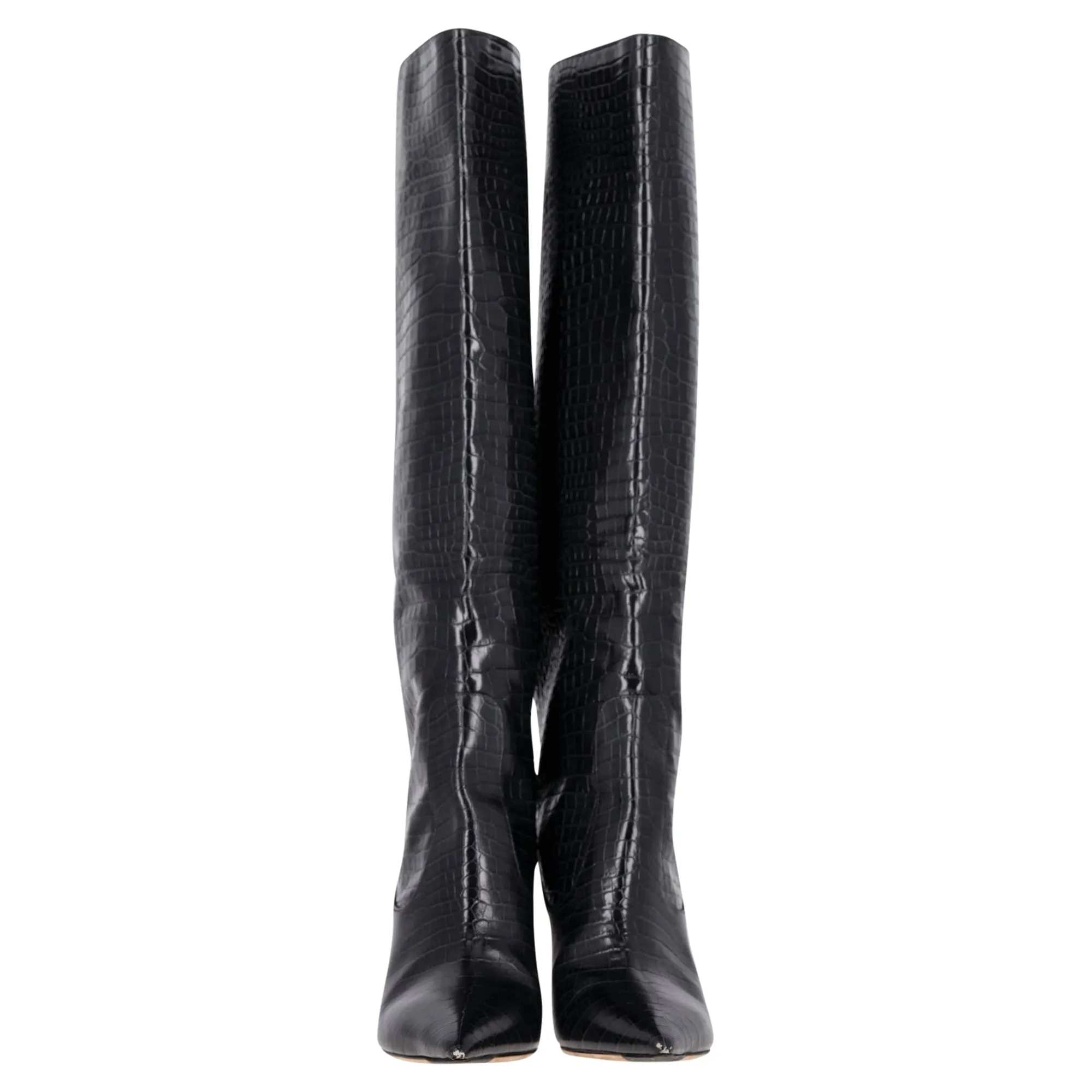 Jimmy Choo Krokodilgeprägte Mavis 85 Stiefel in Schwarz Kalbsleder Schuhe_Jimmy-Choo