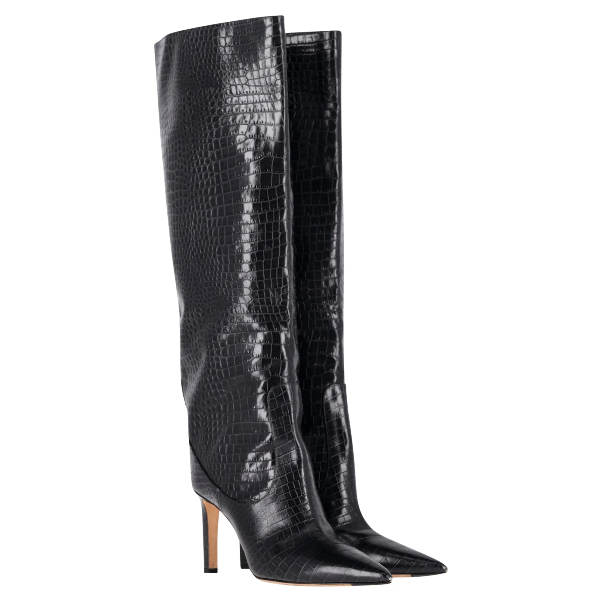 Jimmy Choo Krokodilgeprägte Mavis 85 Stiefel in Schwarz Kalbsleder Schuhe_Jimmy-Choo