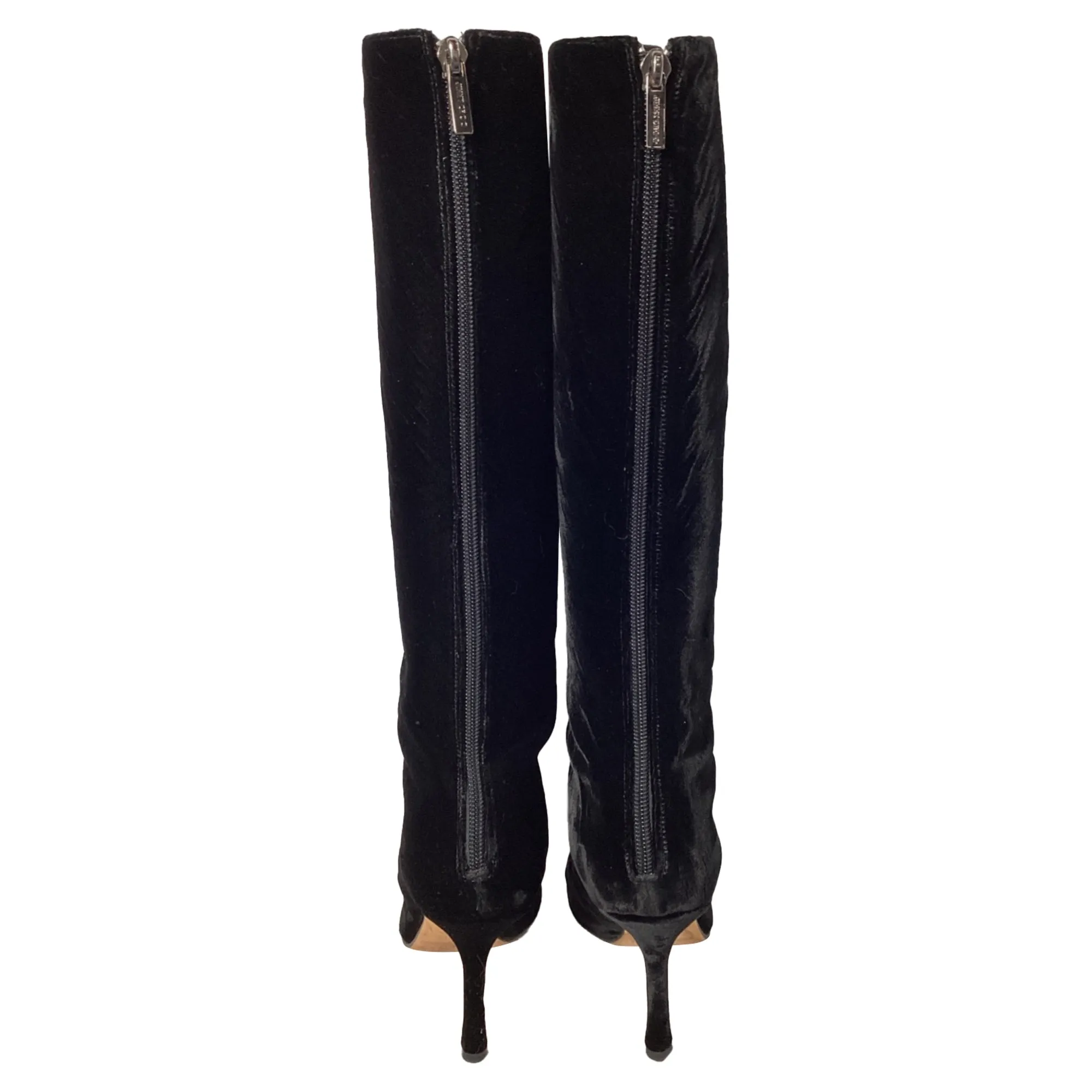 Jimmy Choo Stiefeletten in Schwarz Samt Schuhe_Jimmy-Choo