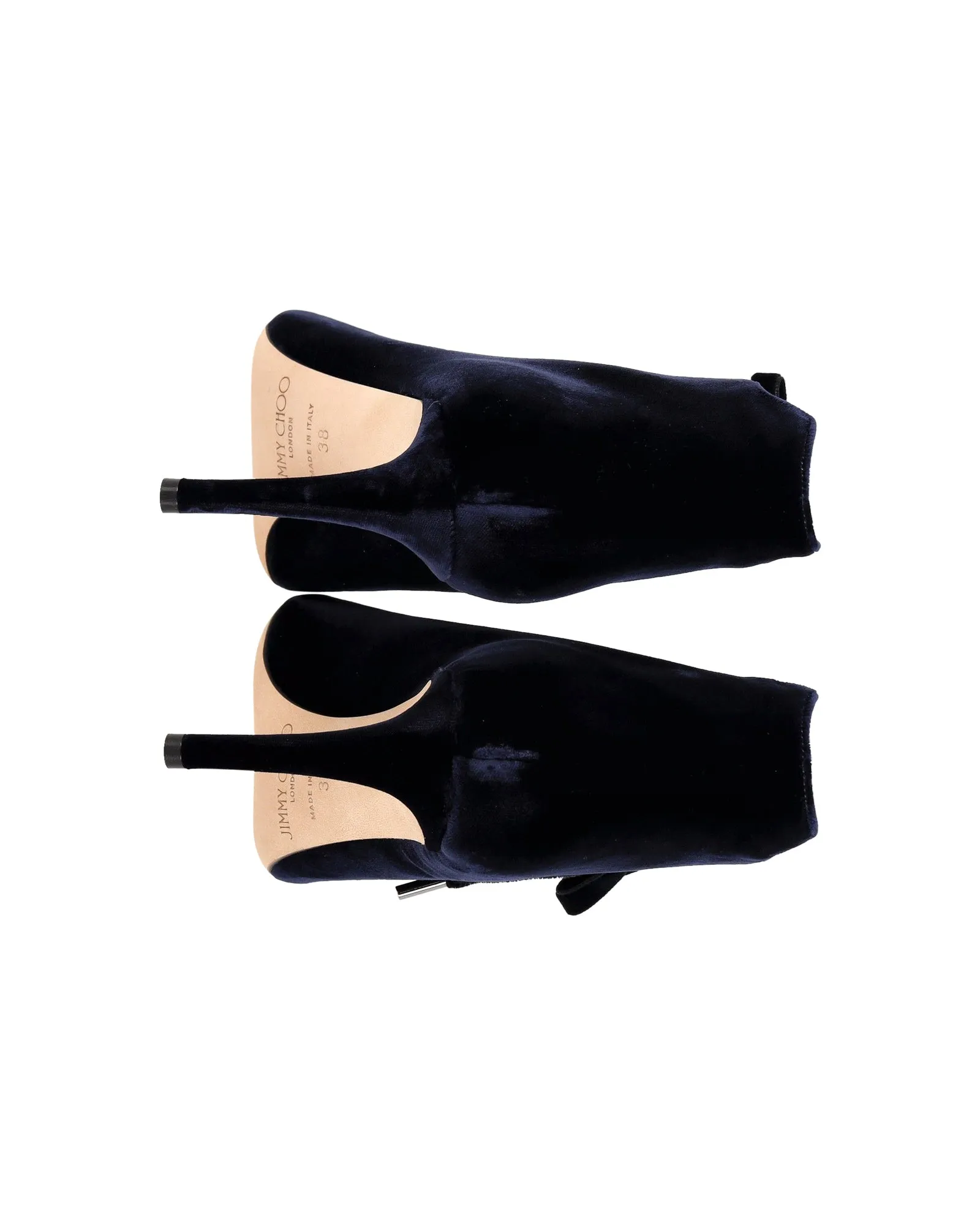 Jimmy Choo Mavy 85 Stiefeletten in Marineblauem Samt Schuhe_Jimmy-Choo