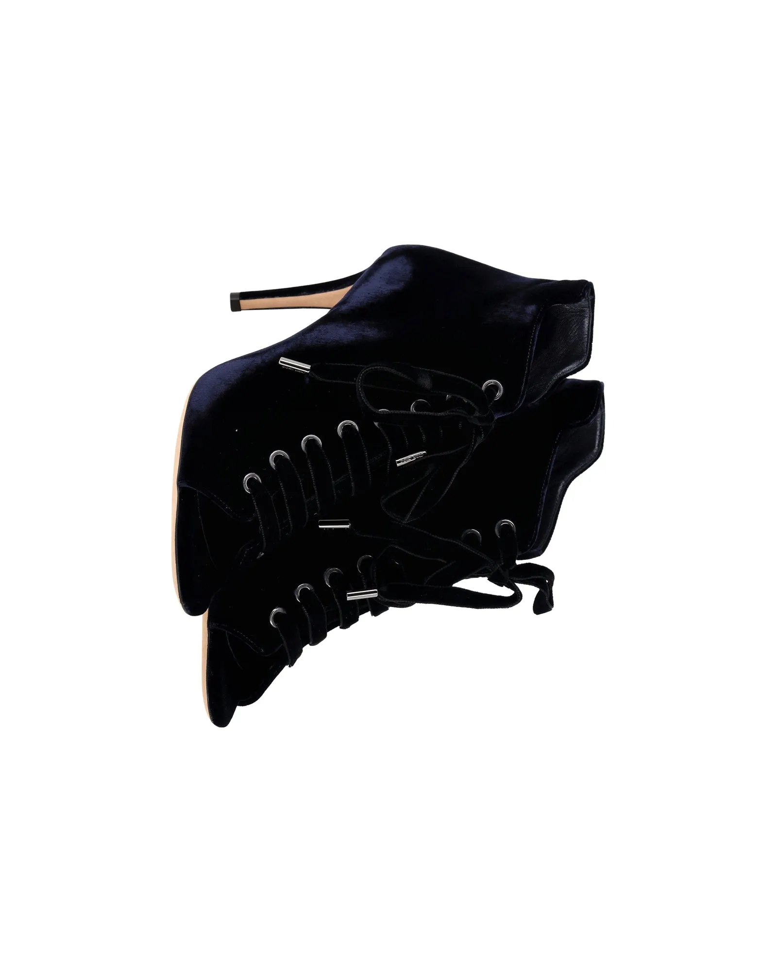 Jimmy Choo Mavy 85 Stiefeletten in Marineblauem Samt Schuhe_Jimmy-Choo