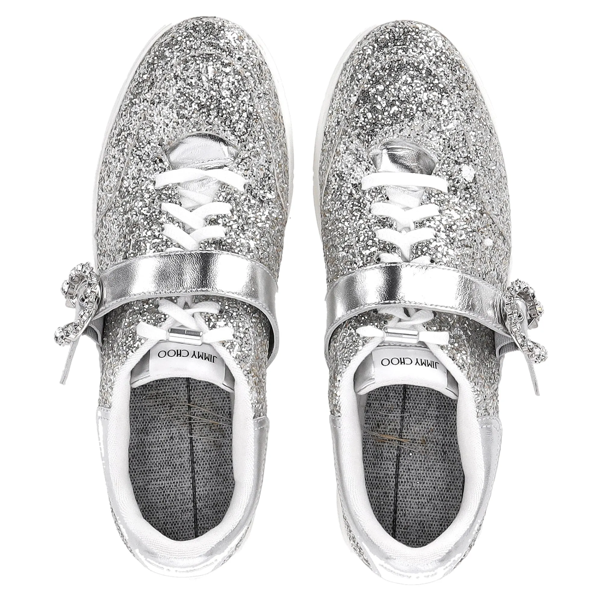 Jimmy Choo Osaka Sneakers in Silber Glitzer Schuhen_Jimmy-Choo
