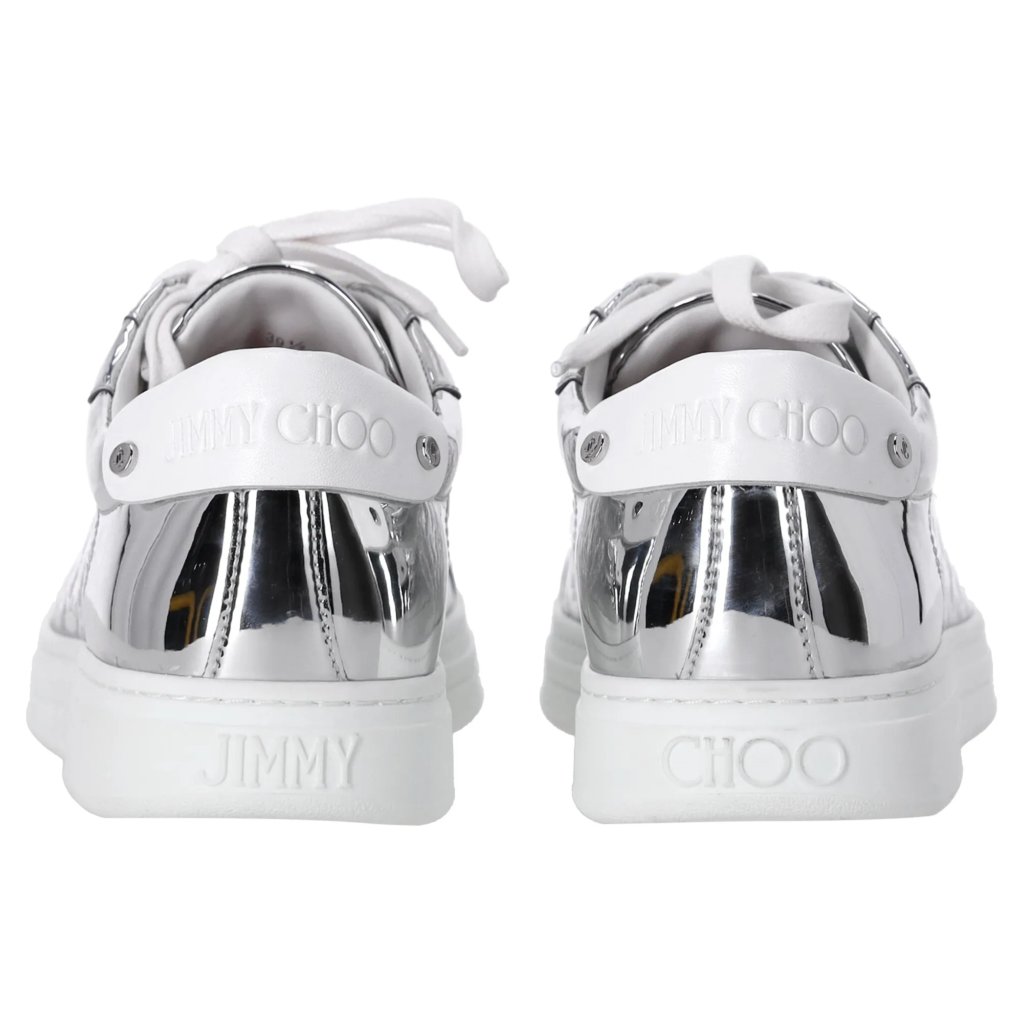 Jimmy Choo Rom/F Monogram Sneakers in Metallicsilber Leder