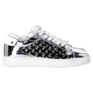 Jimmy Choo Rom/F Monogram Sneakers in Metallicsilber Leder