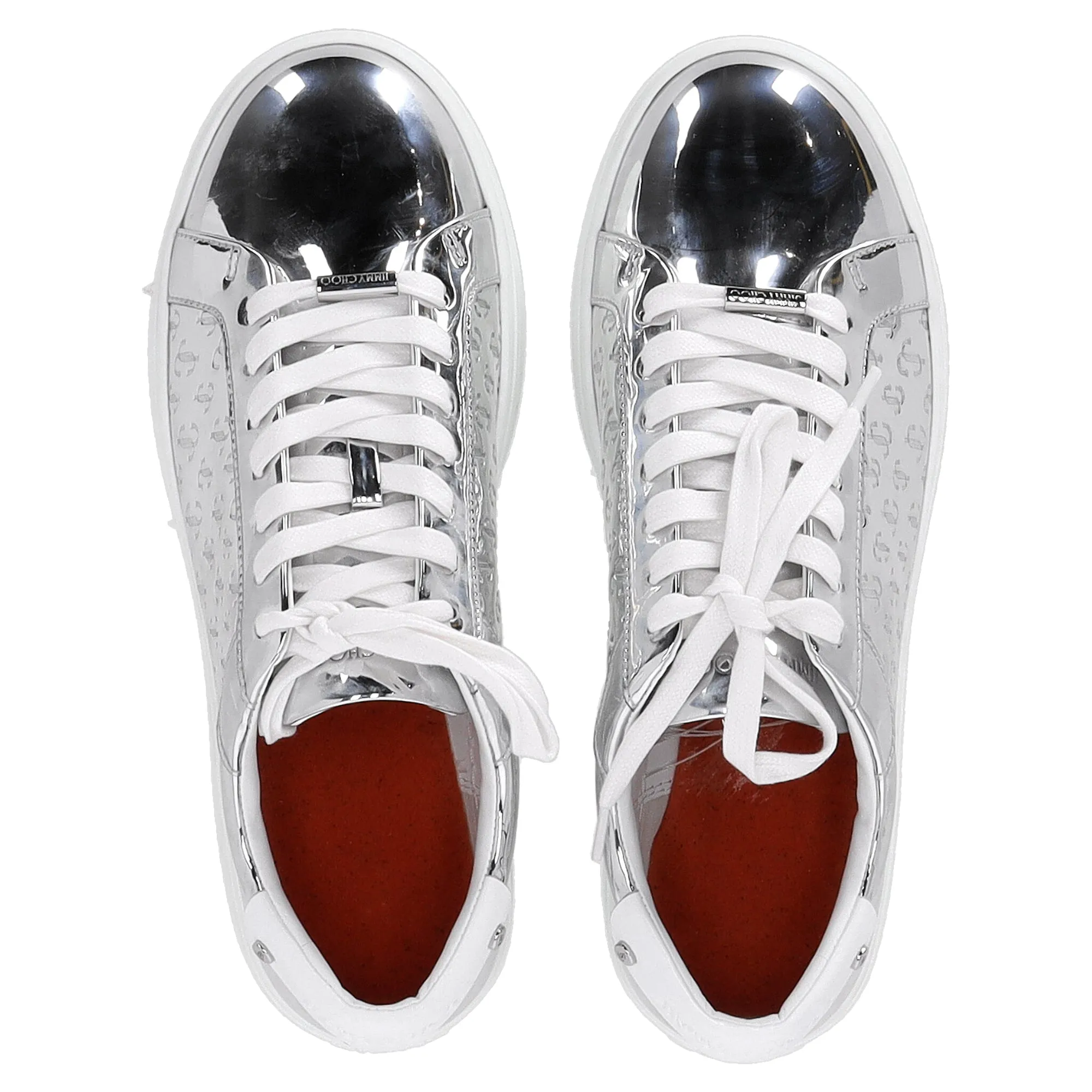 Jimmy Choo Rom/F Monogram Sneakers in Metallicsilber Leder