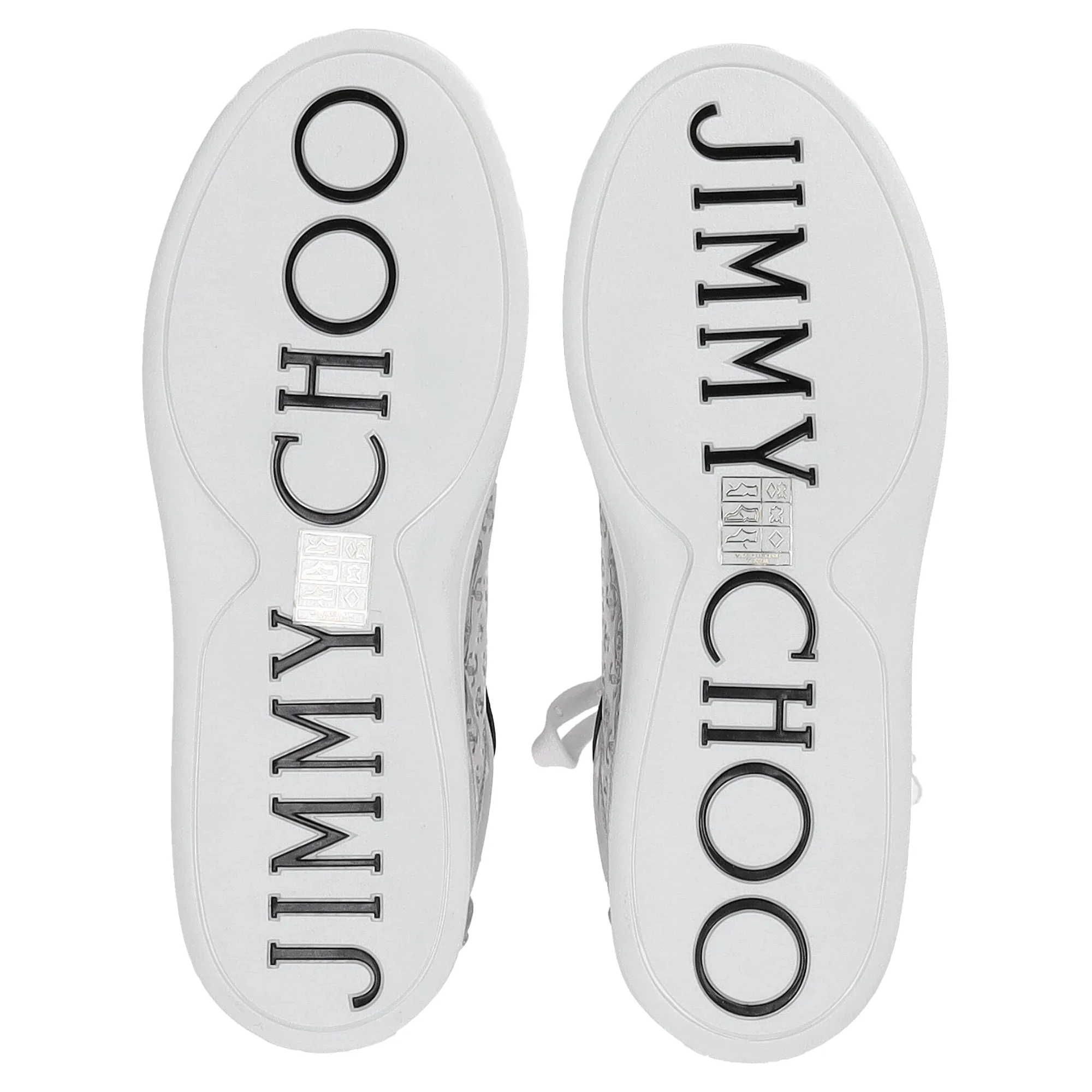 Jimmy Choo Rom/F Monogram Sneakers in Metallicsilber Leder
