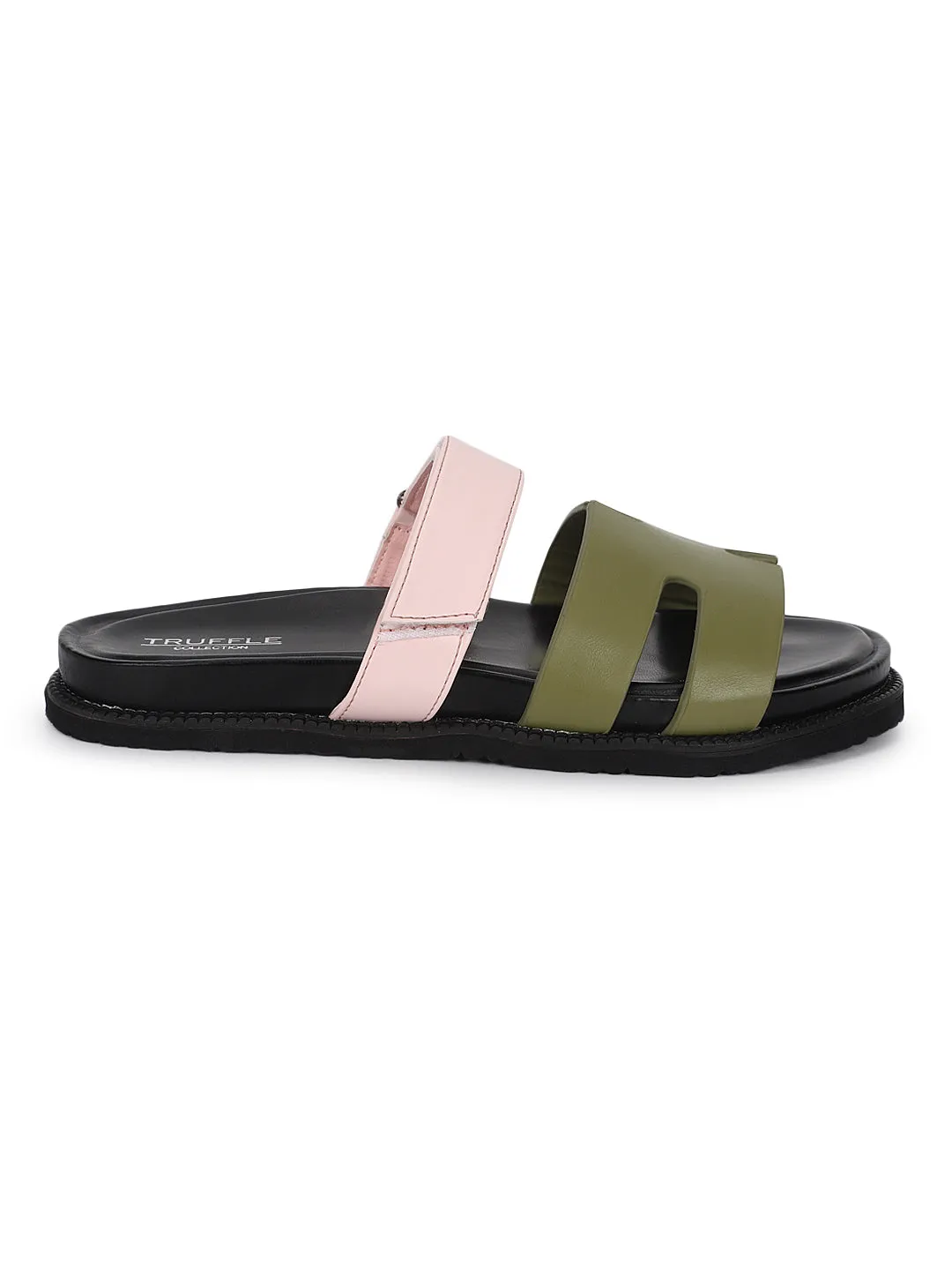 Khaki Pink PU Schlupf-Flats (TC-ST12ORRY-KHAPNK)