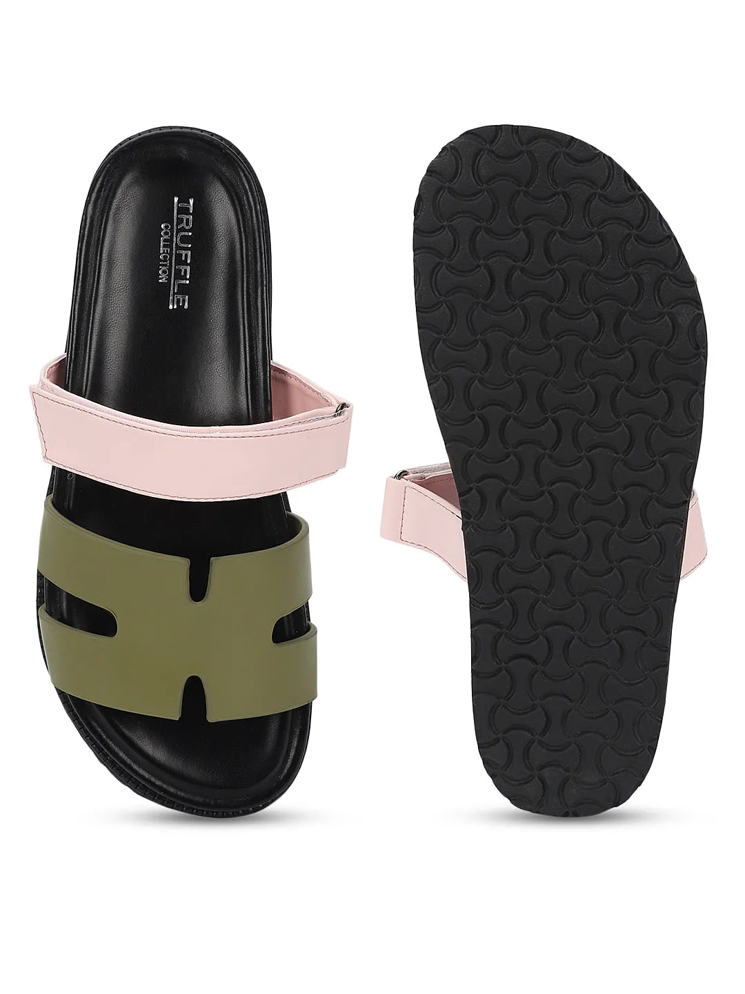 Khaki Pink PU Schlupf-Flats (TC-ST12ORRY-KHAPNK)