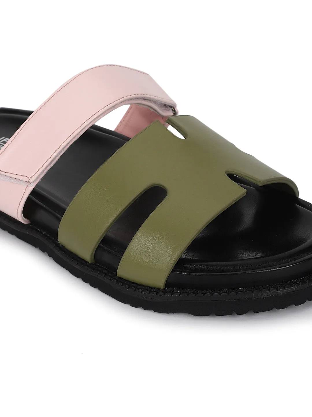 Khaki Pink PU Schlupf-Flats (TC-ST12ORRY-KHAPNK)